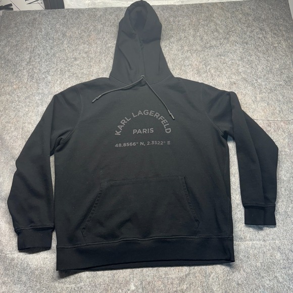 Karl Lagerfeld Paris Other - Karl Lagerfeld Paris Men's Black XL Hoodie Pullover Logo Graphic Streetwear